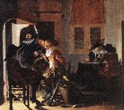 DUYSTER, Willem Cornelisz. Soldiers beside a Fireplace sg oil